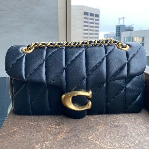 Coach Quilted Tabby 26 in Brass/Black, PRISTINE - Picture 1 of 7